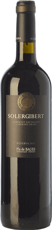 Бесплатная доставка | Красное вино Solergibert Serra Cabernet Резерва D.O. Pla de Bages Каталония Испания Cabernet Sauvignon — Каберне Совиньон, Cabernet Franc — Каберне Фран 75 cl