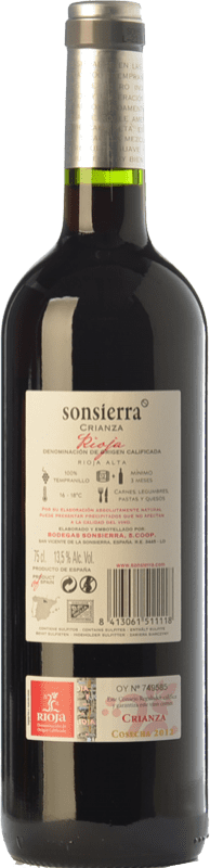 7,95 € Free Shipping | Red wine Sonsierra Crianza D.O.Ca. Rioja The Rioja Spain Tempranillo Bottle 75 cl