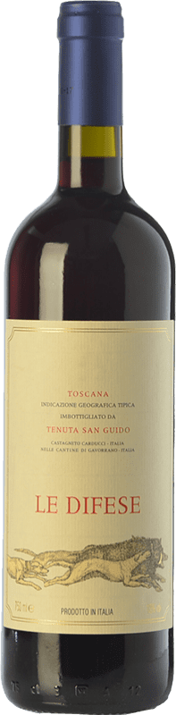 Бесплатная доставка | Красное вино San Guido Le Difese I.G.T. Toscana Тоскана Италия Cabernet Sauvignon — Каберне Совиньон, Sangiovese — Санджовезе 75 cl