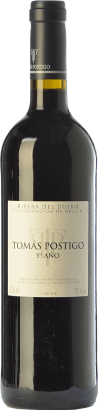 62,95 € | Vino rosso Tomás Postigo 5º Año Riserva D.O. Ribera del Duero Castilla y León Spagna Tempranillo, Merlot, Cabernet Sauvignon 75 cl
