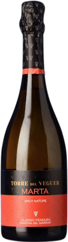 Free Shipping | White sparkling Torre del Veguer Marta Brut Nature Reserve D.O. Penedès Catalonia Spain Muscat 75 cl