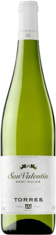 8,95 € Spedizione Gratuita | Vino Bianco Torres San Valentín Semiseco — Semisecco Giovane D.O. Catalunya