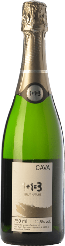 Envoi gratuit | Blanc mousseux U Més U 1 + 1 Igual a 3 Brut Nature Réserve D.O. Cava Catalogne Espagne Macabeo, Xarel·lo, Parellada 75 cl