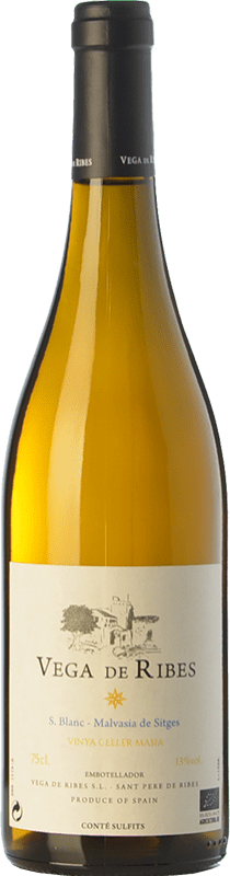 Free Shipping | White wine Vega de Ribes Blanc Selecció Eco D.O. Penedès Catalonia Spain Sauvignon White, Malvasía de Sitges Organic 75 cl