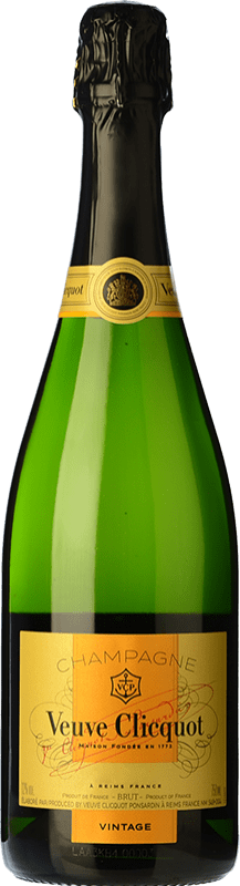 79,95 € | Espumante branco Veuve Clicquot Vintage Brut A.O.C. Champagne Champagne França Pinot Preto, Chardonnay, Pinot Meunier 75 cl