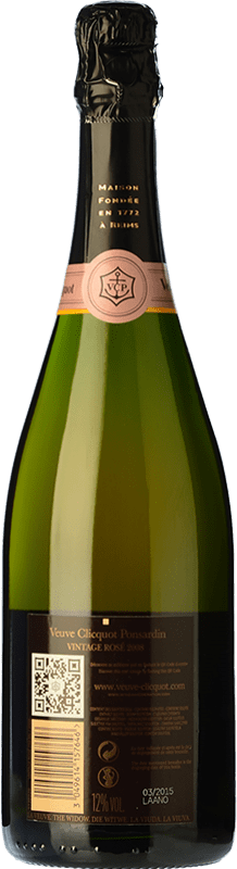 67,95 € | Rosé sparkling Veuve Clicquot Vintage Rosé 2008 A.O.C. Champagne Champagne France Pinot Black, Chardonnay, Pinot Meunier Bottle 75 cl