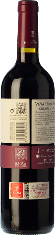 6,95 € | Red wine Viña Herminia Crianza D.O.Ca. Rioja The Rioja Spain Tempranillo, Grenache Bottle 75 cl