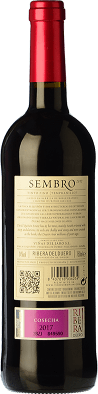 8,95 € Free Shipping | Red wine Viñas del Jaro Sembro Joven D.O. Ribera del Duero Castilla y León Spain Tempranillo Bottle 75 cl