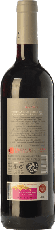 9,95 € Envío gratis | Vino tinto Yllera Boada Pepe Roble D.O. Ribera del Duero Castilla y León España Tempranillo Botella 75 cl