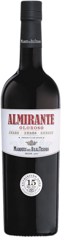 16,95 € Spedizione Gratuita | Vino Liquoroso Marqués del Real Tesoro Almirante Oloroso D.O. Jerez-Xérès-Sherry 15 Anni