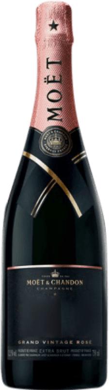 79,95 € | Espumante rosé Moët & Chandon Grand Vintage Rose A.O.C. Champagne Champagne França Pinot Preto, Chardonnay, Pinot Meunier 75 cl