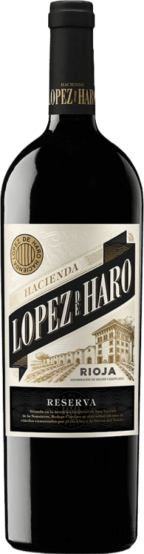 38,95 € Kostenloser Versand | Rotwein Hacienda López de Haro Reserve — Gereift D.O.Ca. Rioja Magnumflasche 1,5 L