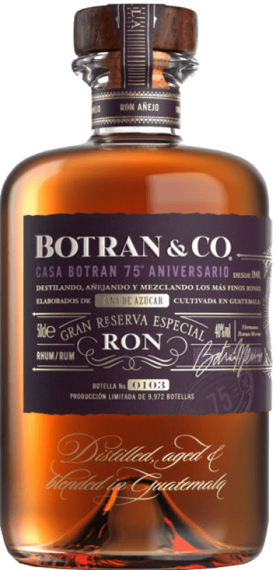 202,95 € Kostenloser Versand | Rum Licorera Quezalteca Botran & Co Spezial Große Reserve — Lange Reifung Medium-Flasche 50 cl