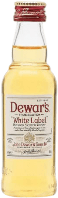 Envio grátis | Whisky Blended Dewar's White Label Reino Unido Garrafinha Miniatura 5 cl