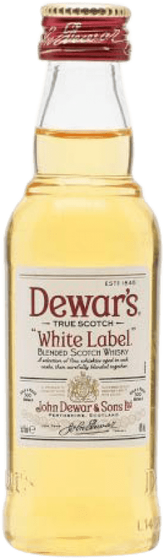 Бесплатная доставка | Купажированный виски Dewar's White Label Объединенное Королевство миниатюрная бутылка 5 cl