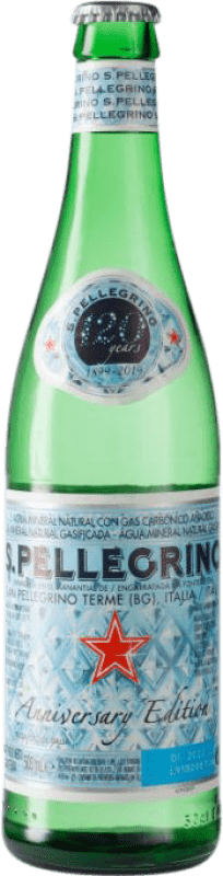 Kostenloser Versand | 24 Einheiten Box Wasser San Pellegrino Frizzante Gas Sparkling Medium Flasche 50 cl