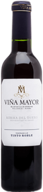 Envio grátis | Vinho tinto Viña Mayor Carvalho D.O. Ribera del Duero Castela e Leão Espanha Tempranillo Meia Garrafa 37 cl