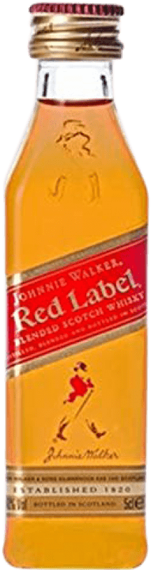 3,95 € Kostenloser Versand | Blended Whisky Johnnie Walker Red Label Miniaturflasche 5 cl