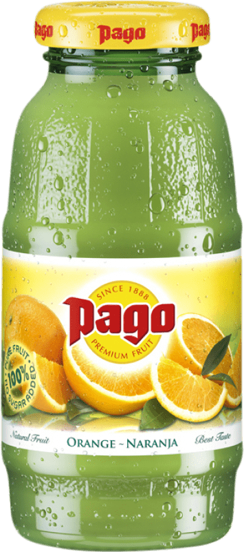 Free Shipping | 24 units box Soft Drinks Zumos Pago Spain Small Bottle 20 cl Naranja — Orange