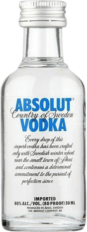 Envio grátis | Vodca Absolut Suécia Garrafa Miniatura 5 cl