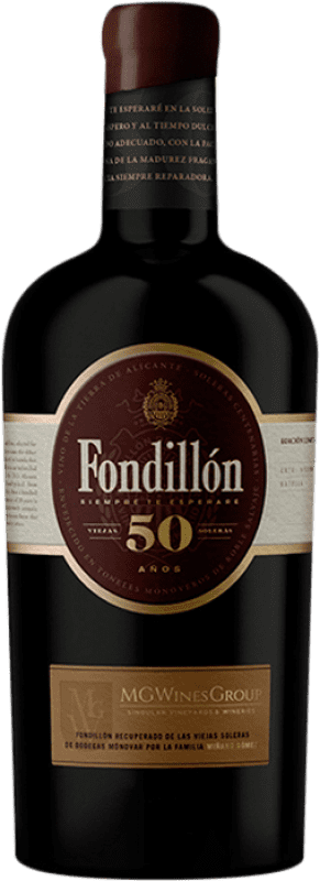 Free Shipping | Sweet wine Monovar Fondillón Grand Reserve 1968 D.O. Alicante Valencian Community Spain Monastrell 50 Years Medium Bottle 50 cl