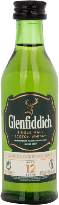 Бесплатная доставка | Виски из одного солода Glenfiddich Объединенное Королевство 12 Лет миниатюрная бутылка 5 cl