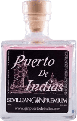 2,95 € Envío gratis | Ginebra Gin Puerto de Indias Gin Botellín Miniatura 10 cl