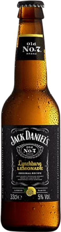 Free Shipping | 12 units box Soft Drinks Jack Daniel's Old Nº 7 Lynchburg United States Third-Liter Bottle 33 cl Lemonade, Whisky