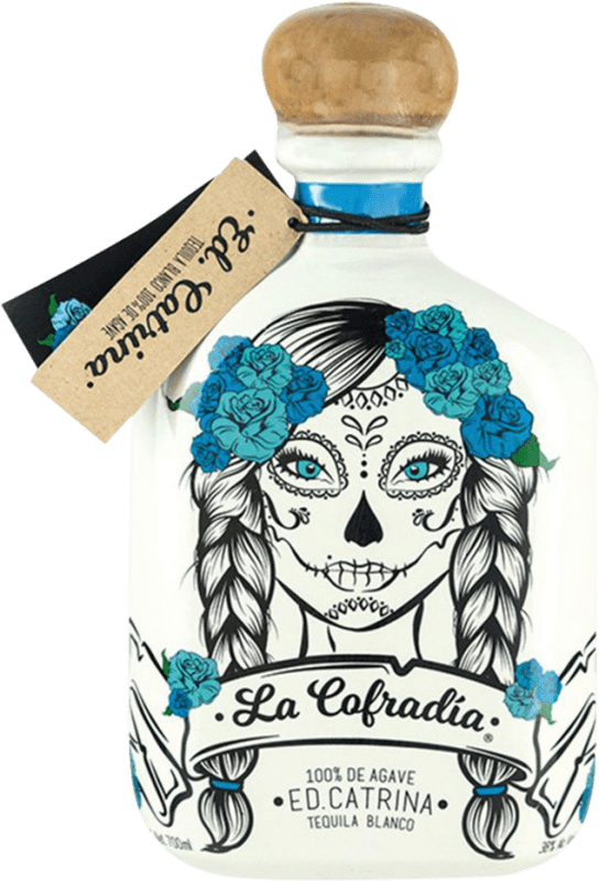 Envio grátis | Tequila La Cofradía Edición Catrina Blanco Silver 70 cl