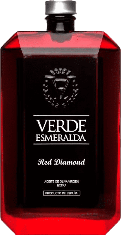 Free Shipping | Olive Oil Verde Esmeralda Diamond Red Edition, Premium, EVOO Extra Virgin Andalusia Spain Royal Medium Bottle 50 cl