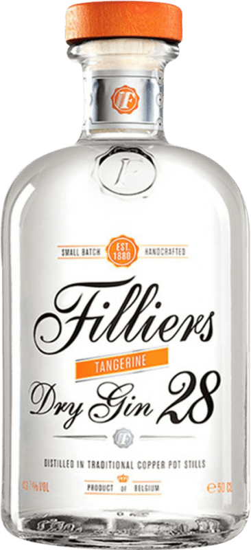 55,95 € Envio grátis | Gin Filliers Tangerine Dry Gin 28 Garrafa Medium 50 cl
