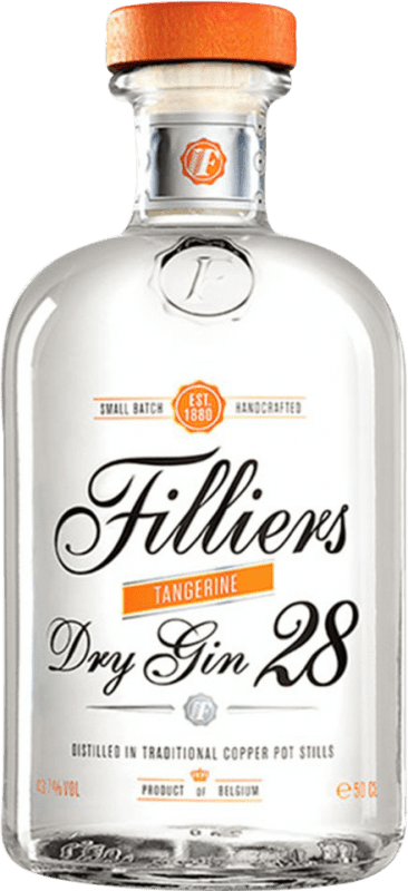 55,95 € Envio grátis | Gin Gin Filliers Tangerine Dry Gin 28 Garrafa Medium 50 cl