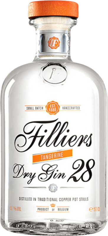 Free Shipping | Gin Gin Filliers Tangerine Dry Gin 28 Medium Bottle 50 cl