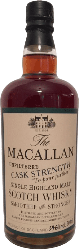 免费送货 | 威士忌单一麦芽威士忌 Macallan Unfiltered Cask Strength 英国 瓶子 Medium 50 cl