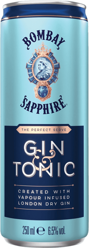 69,95 € Envoi gratuit | Boîte de 12 unités Boissons et Mixers Bombay Sapphire Gin & Tonic Boîte 25 cl