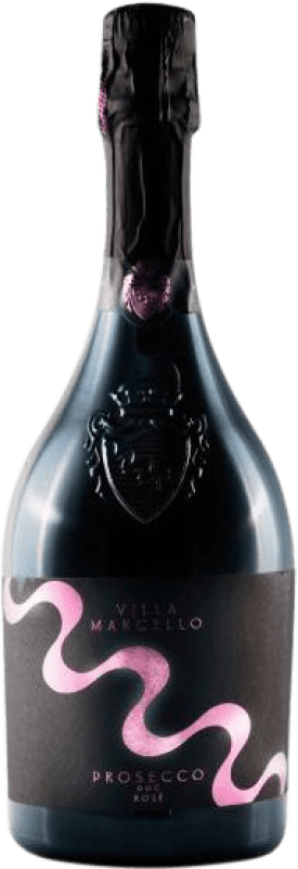 Kostenloser Versand | Rosé Sekt Villa Marcello Brut — Herb Millesimato, Rosé D.O.C. Prosecco Venetien Italien Glera 75 cl