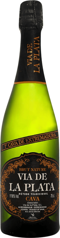 Kostenloser Versand | Weißer Sekt Vía de la Plata Brut Natur D.O. Cava Extremadura Spanien Macabeo, Parellada 75 cl