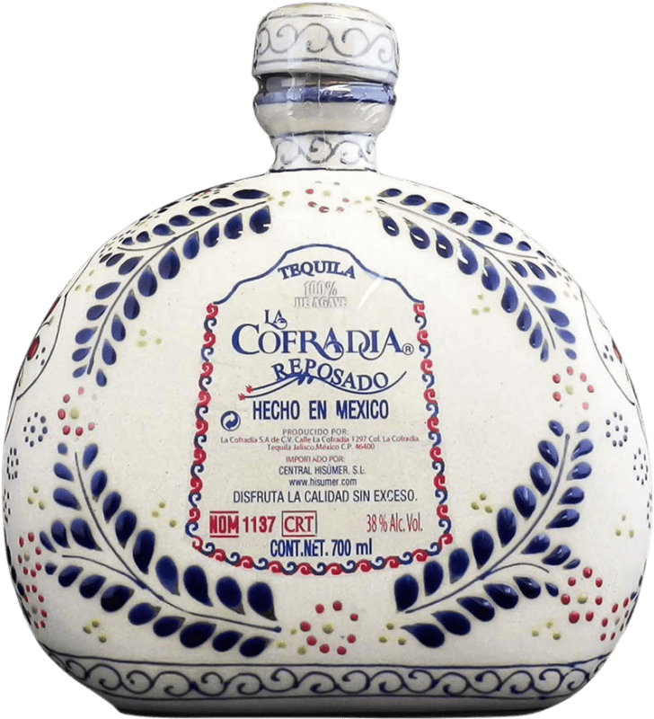 Envío gratis | Tequila La Cofradía Talavera Cerámica Reposado México 70 cl