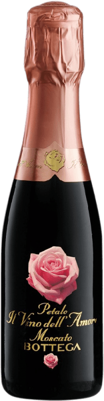 Free Shipping | White sparkling Bottega Il Vino dell'Amore Petalo I.G.T. Veneto Veneto Italy Muscat Small Bottle 20 cl