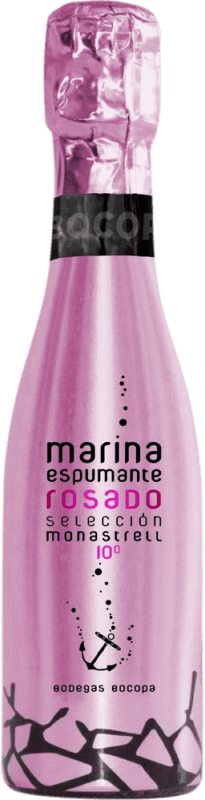 5,95 € Envío gratis | Espumoso rosado Bocopa Marina Espumante Rosé D.O. Alicante Botellín 20 cl