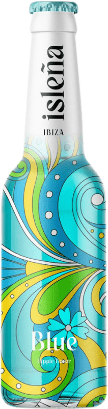 32,95 € Envío gratis | Caja de 24 unidades Mixer Isleña Ibiza Blue — Edición Azul Botellín Tercio 33 cl