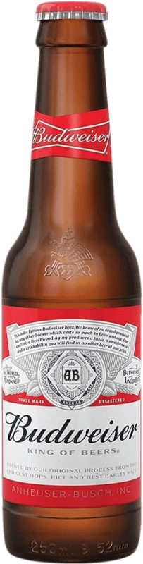 Free Shipping | 24 units box Beer Budweiser United States Small Bottle 25 cl