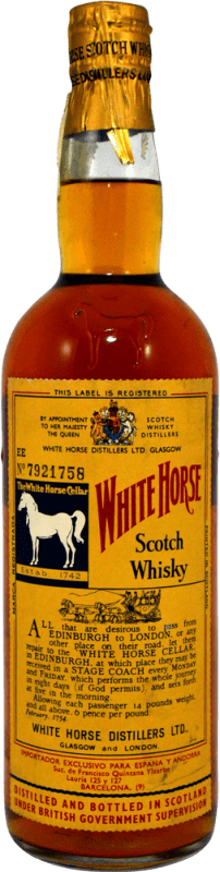 Kostenloser Versand | Whiskey Blended White Horse Sammlerexemplar aus den 1970er Jahren Großbritannien 75 cl