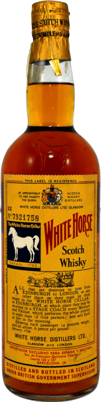 14,95 € | Whisky Blend White Horse 1970's Royaume-Uni 75 cl Objet de Collection Non Destinée à la Consommation