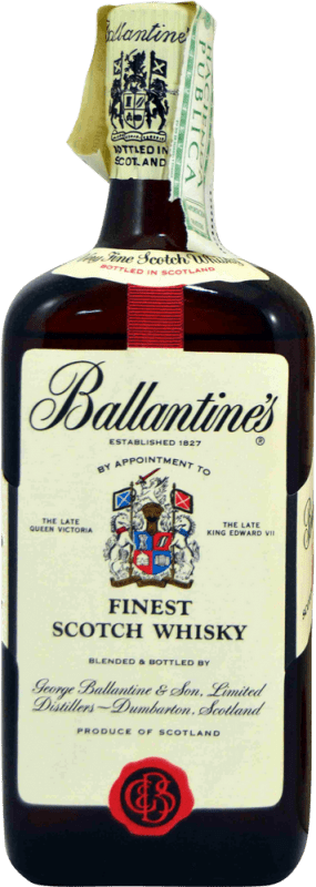 免费送货 | 威士忌混合 Ballantine's Botella Alta 珍藏版 1970 年代 英国 75 cl