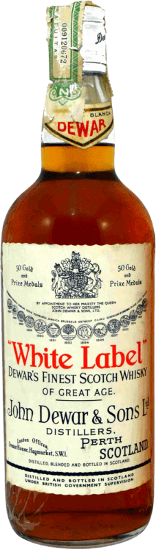 Kostenloser Versand | Whiskey Blended Dewar's White Label Old Bottling Sammlerexemplar Großbritannien 75 cl