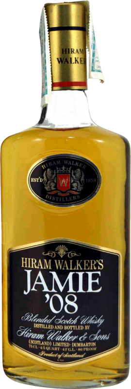 21,95 € | Whisky Blended Hiram Walker Jamie '08 Regno Unito 75 cl Esemplare da Collezione Non Idoneo al Consumo