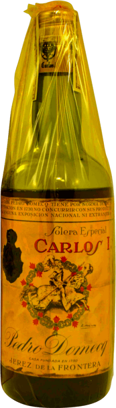 75,95 € | Brandy Pedro Domecq Carlos I en Caja Dorada Collector's Specimen 1970's Spain Bottle 75 cl