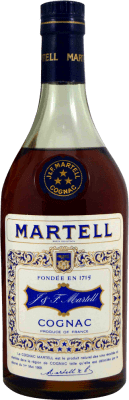 Cognac Conhaque Martell J&F Martell 3 Stars Espécime de Colecionador década de 1970 Cognac 75 cl