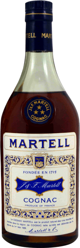 122,95 € | Cognac Conhaque Martell J&F Martell 3 Stars Espécime de Colecionador década de 1970 A.O.C. Cognac Espanha 75 cl